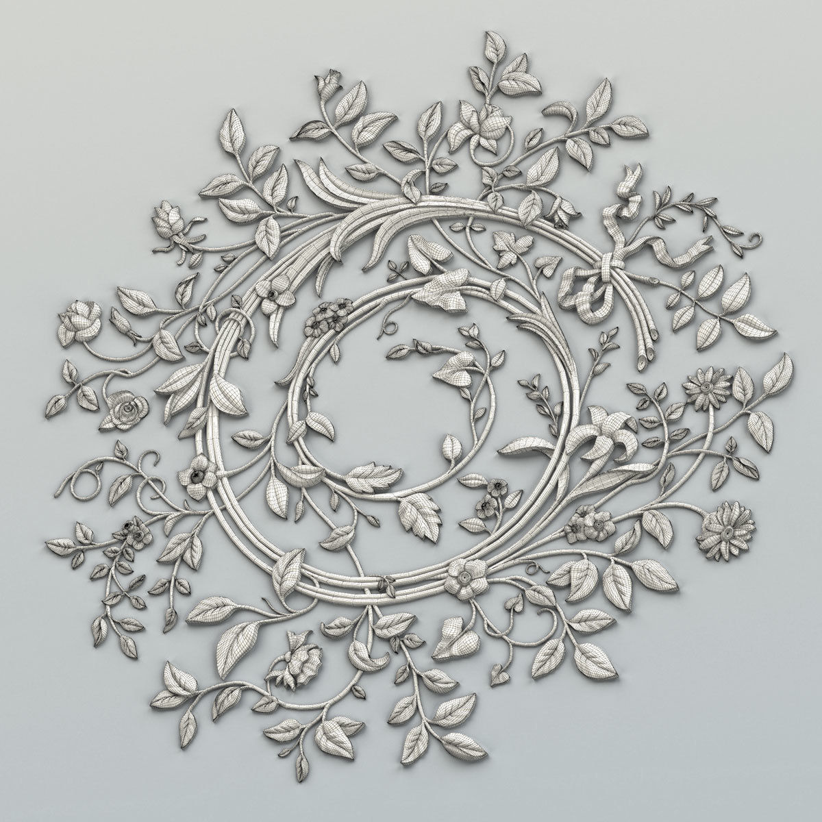 Carved decor central 036 3D model_7