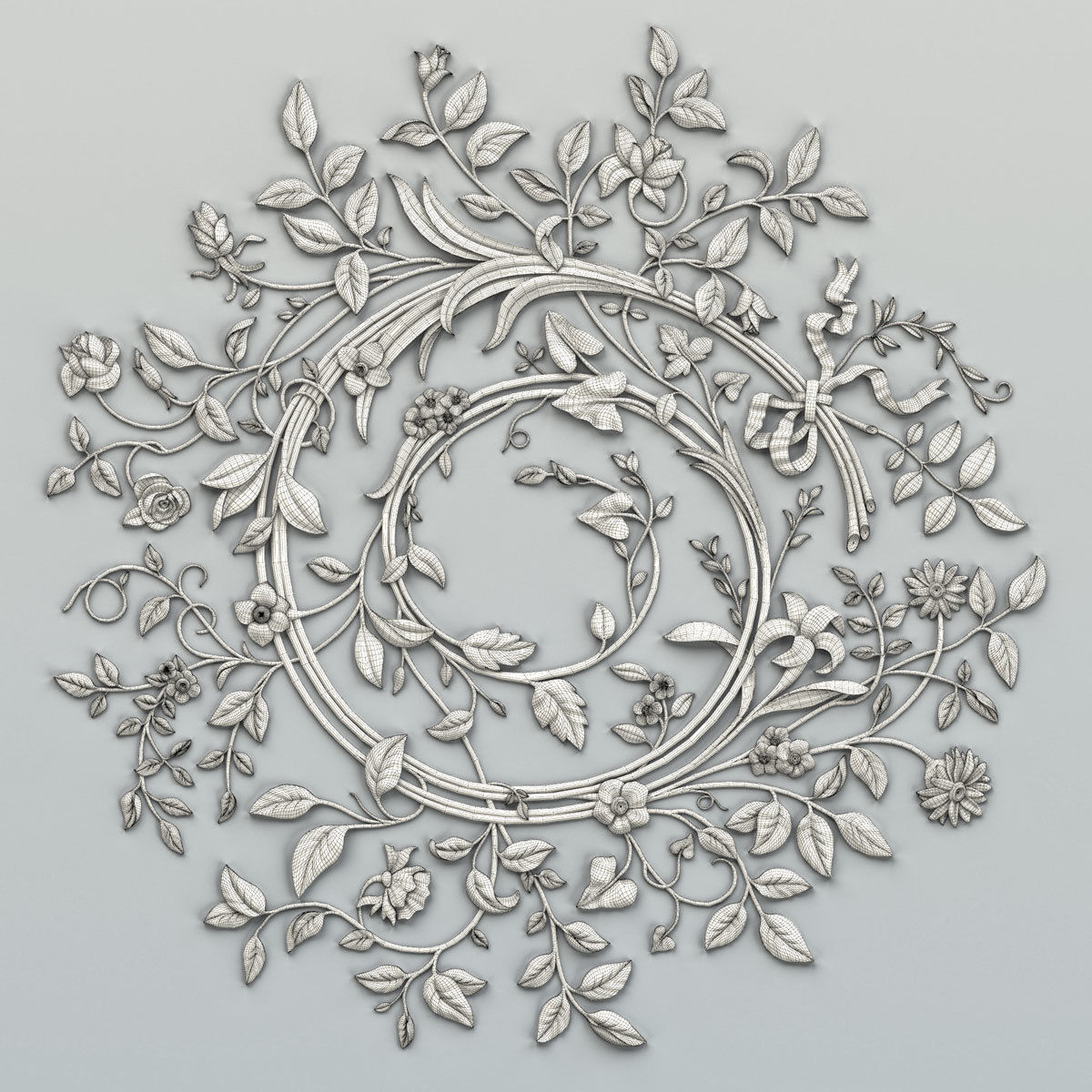 Carved decor central 036 3D model_5