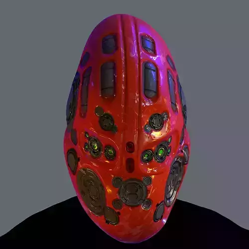 Gas mask helmet scifi Low-poly character art game space