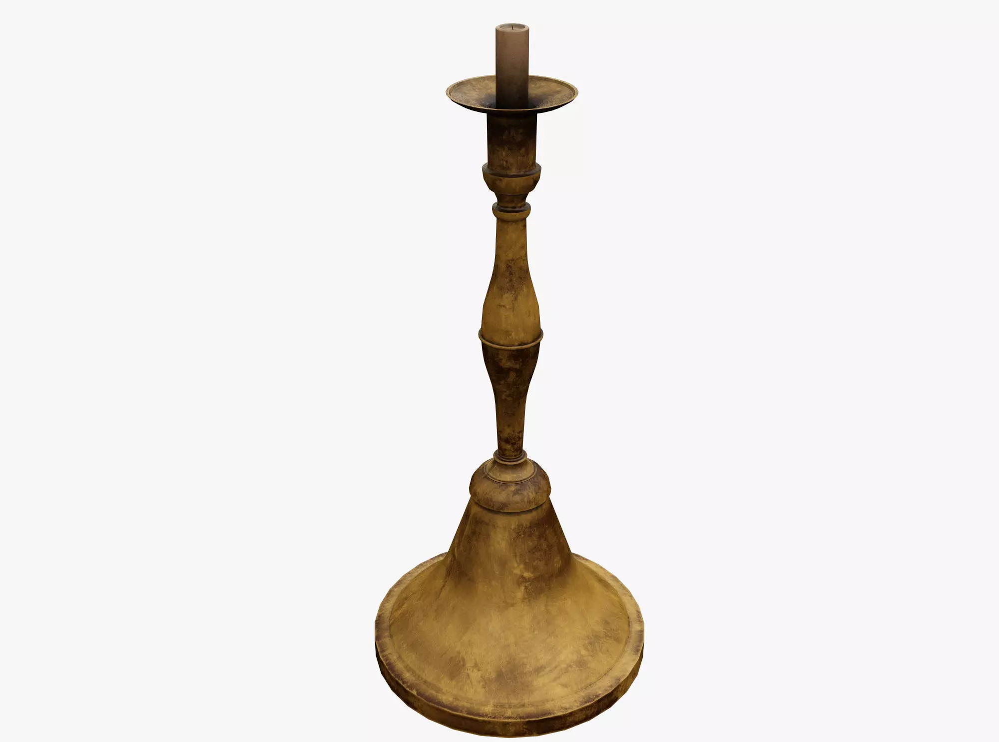 Candle Holder Low-poly 3D model_0