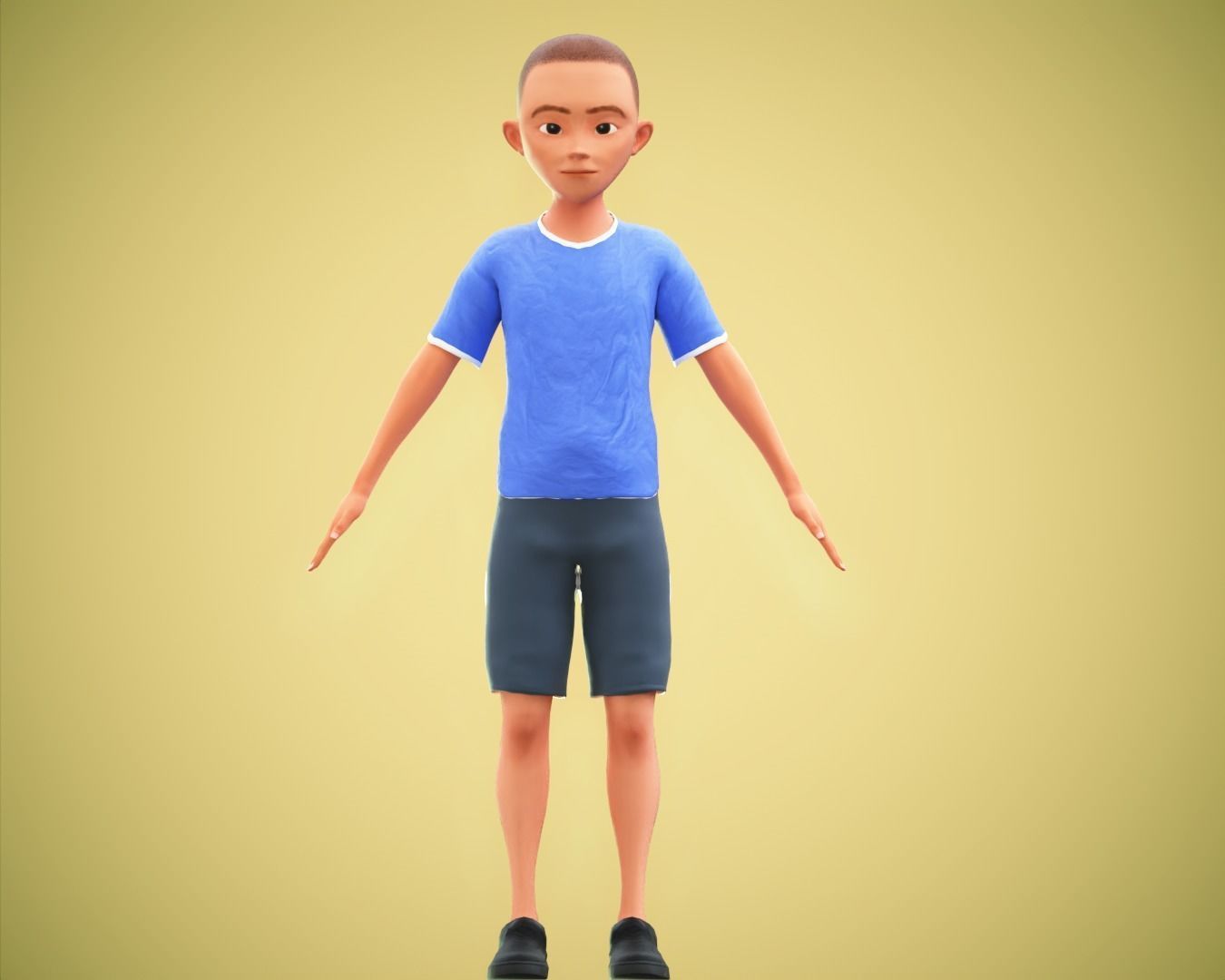 Cartoon character mini family pack rigged Low-poly 3D model_8