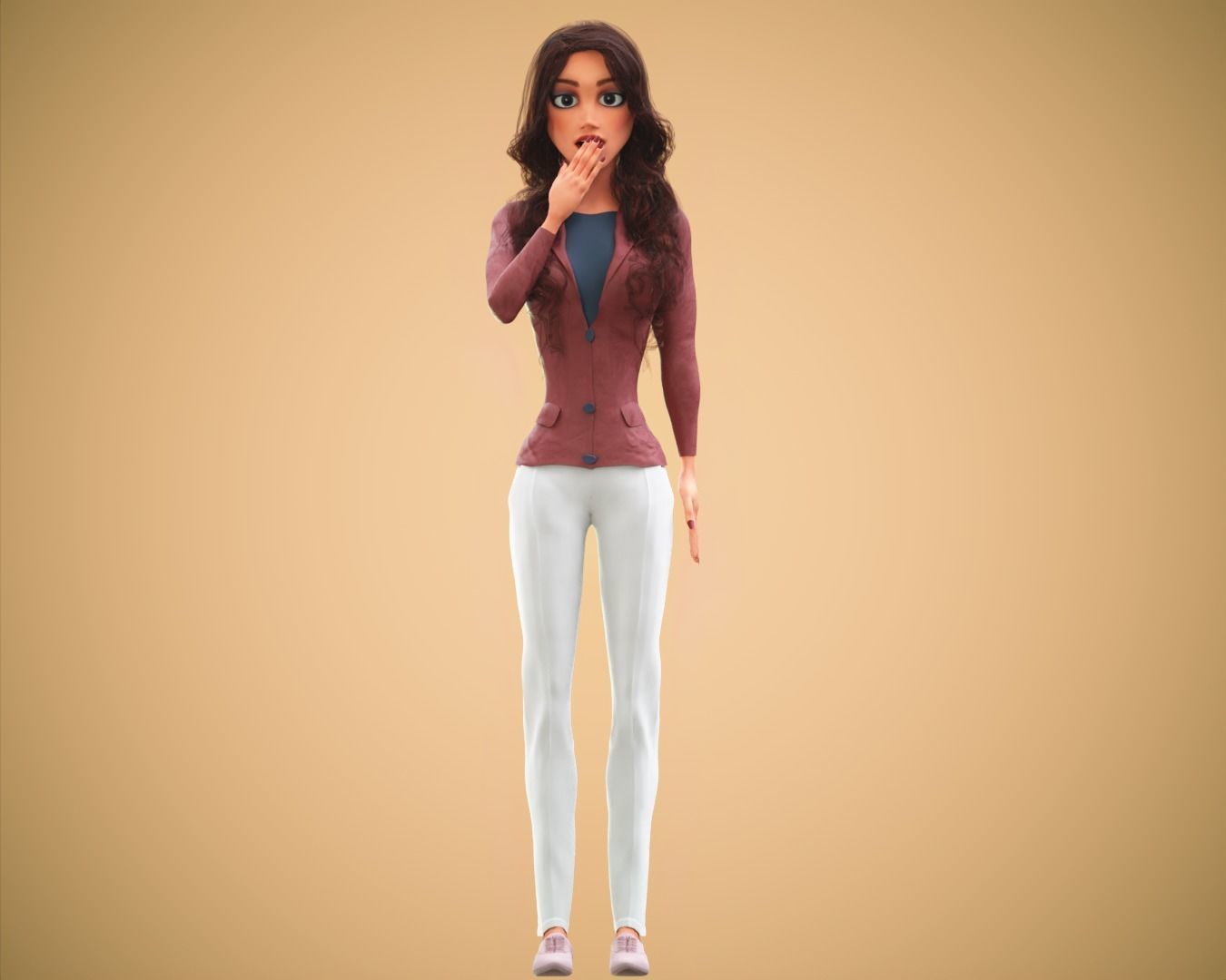 Cartoon character mini family pack rigged Low-poly 3D model_9