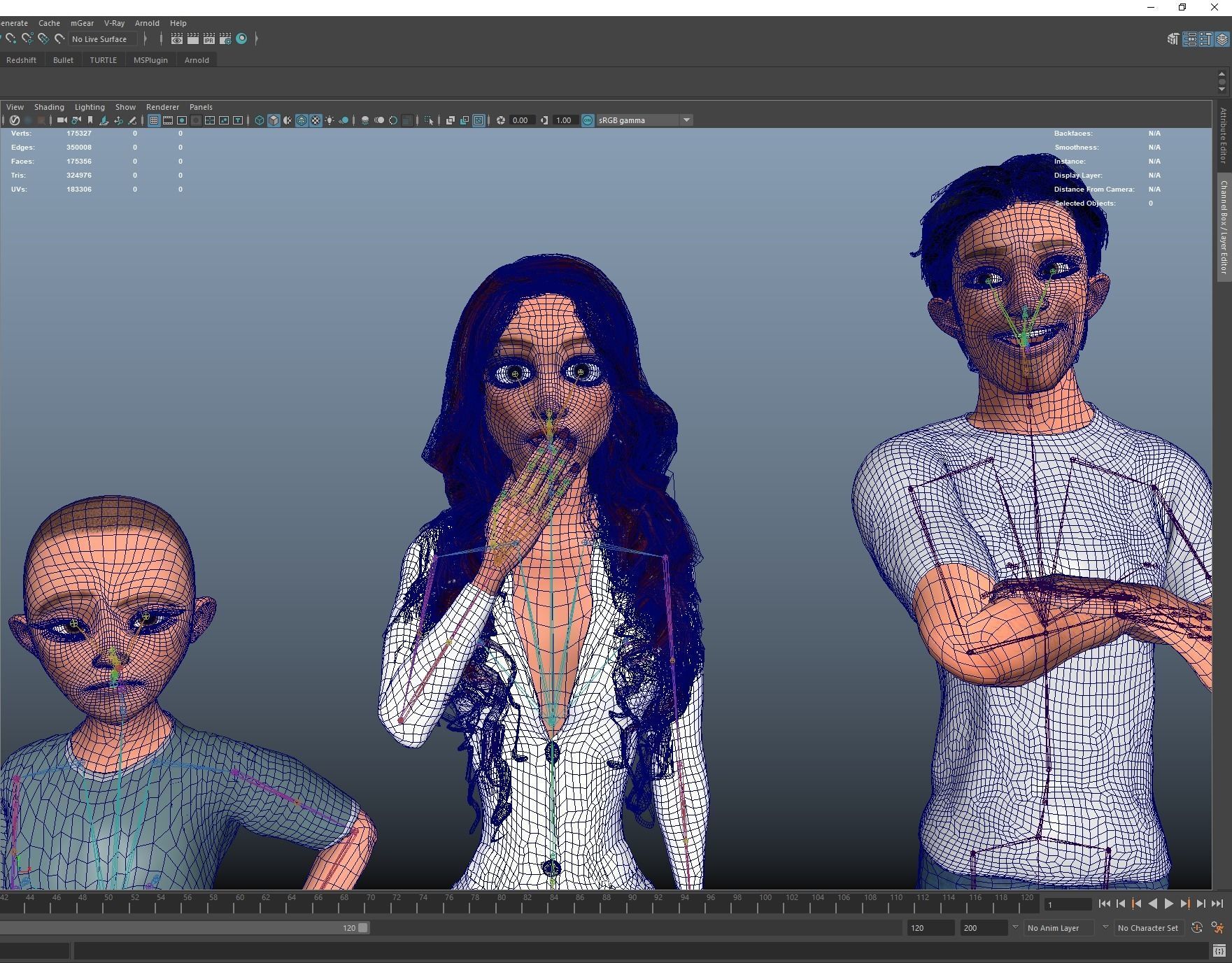 Cartoon character mini family pack rigged Low-poly 3D model_14