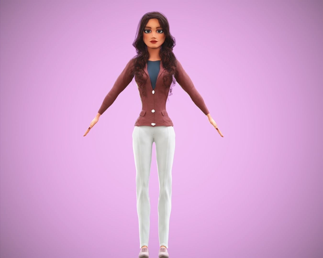 Cartoon character mini family pack rigged Low-poly 3D model_7