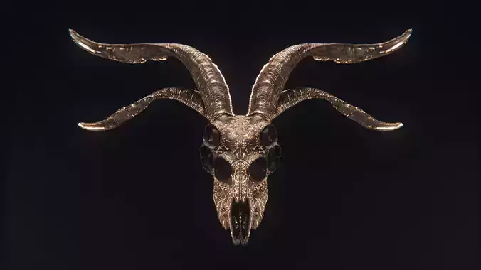 demon goat skull ornate