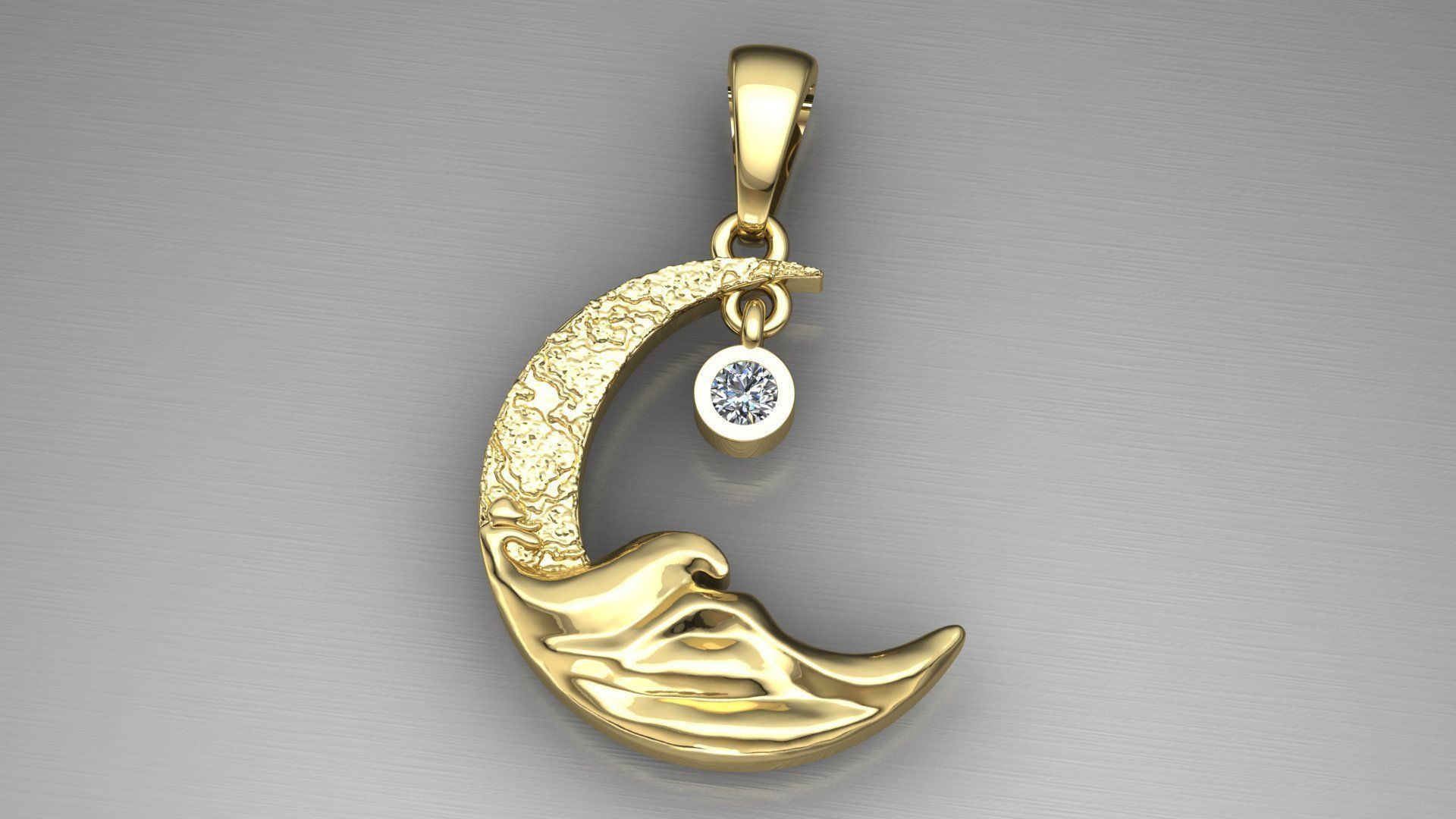 Moon pendant 3D model 3D print model_6
