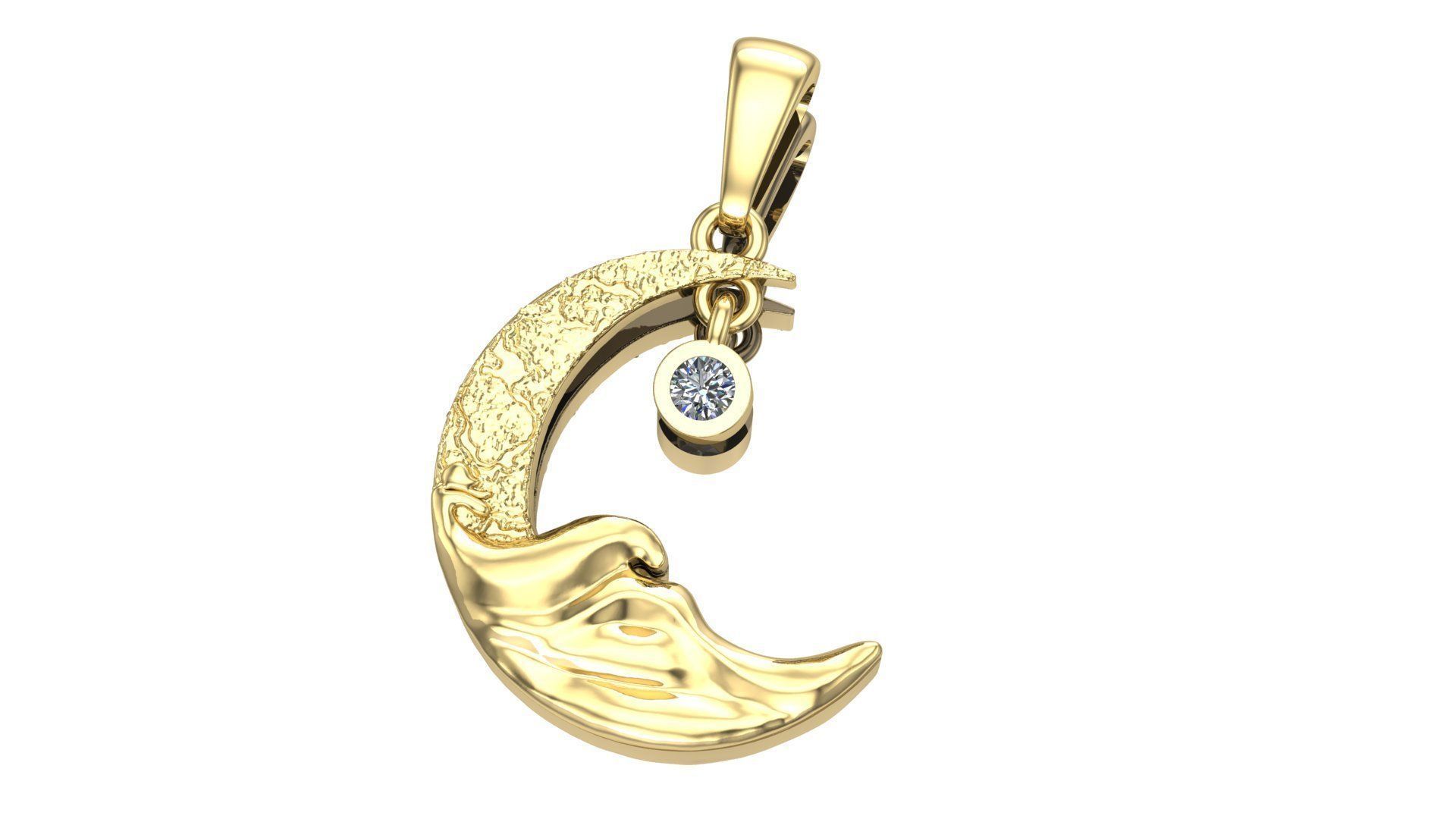 Moon pendant 3D model 3D print model_5