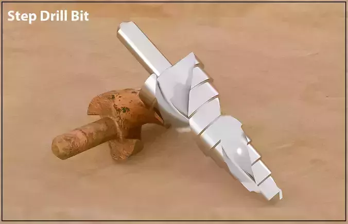 Original Size Step Drill Bit Ready for 3d Print  model  3D print model