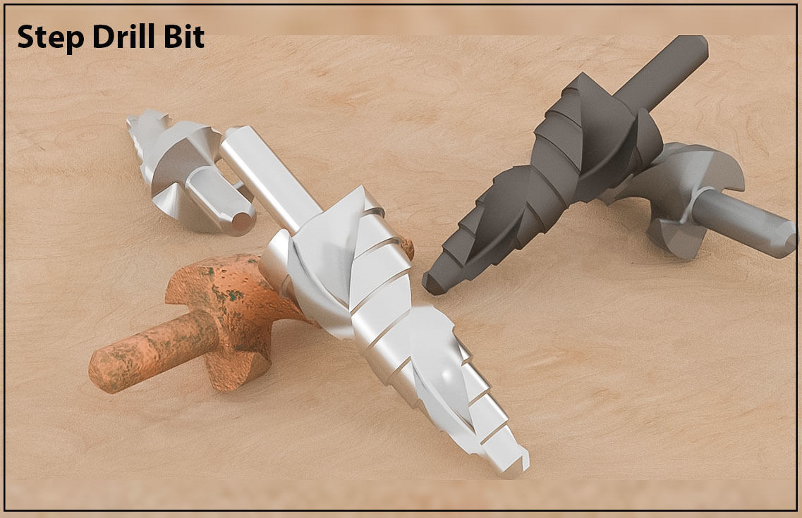 Original Size Step Drill Bit Ready for 3d Print model 3D model 3D ...