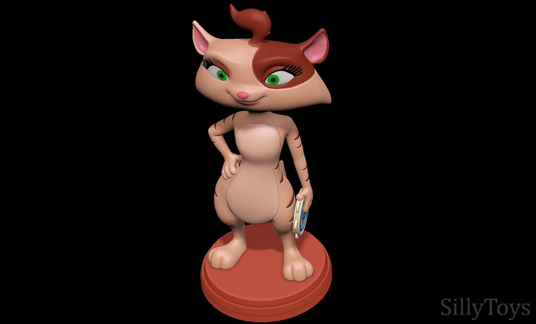 Tambourine Cat - Barnyard the original party 3D print model_4
