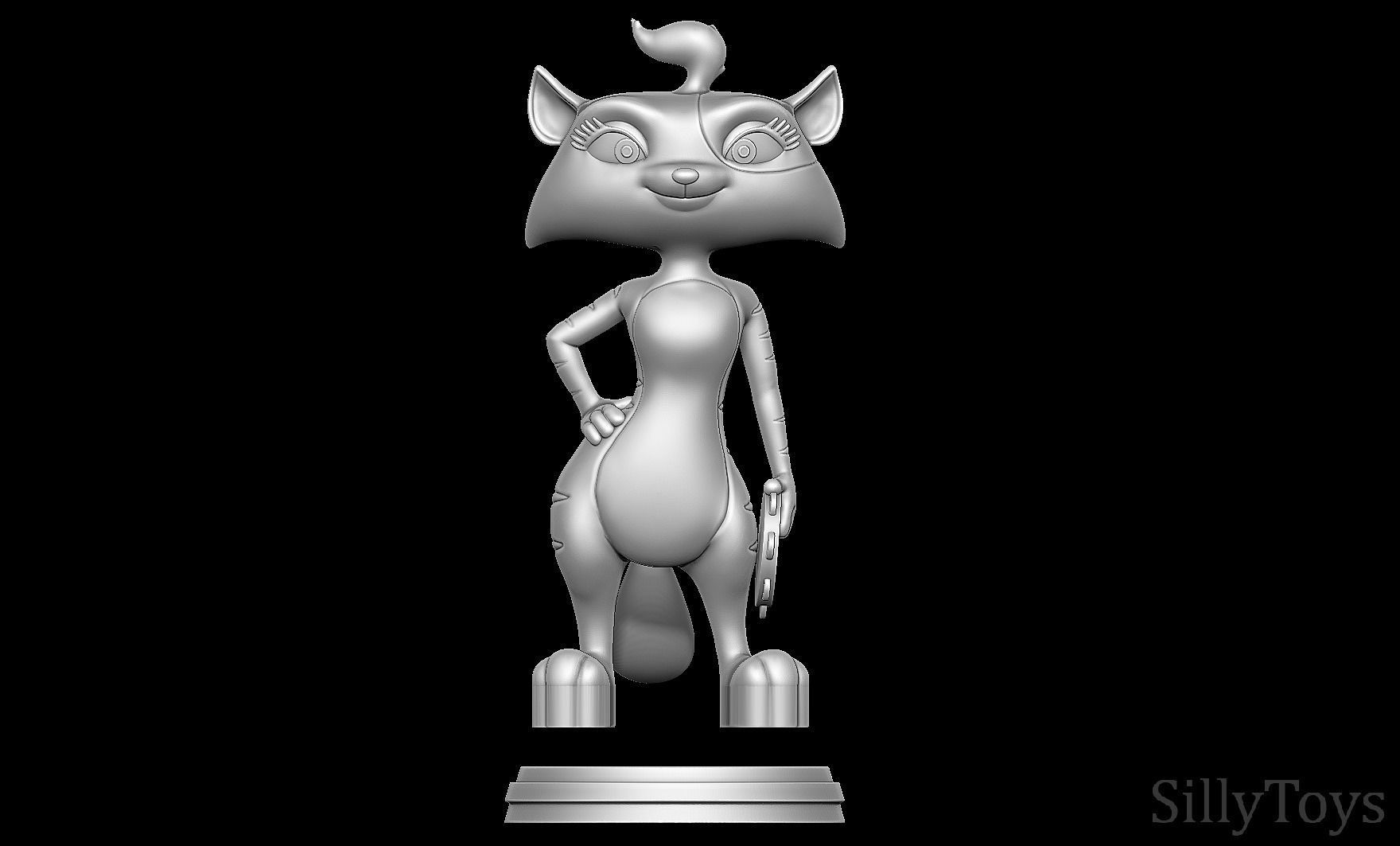 Tambourine Cat - Barnyard the original party 3D print model_6