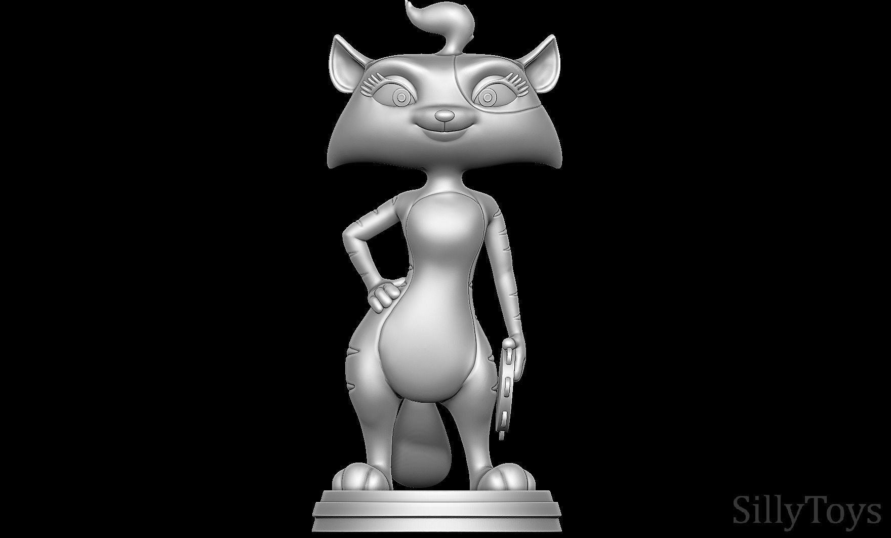 Tambourine Cat - Barnyard the original party 3D print model_5