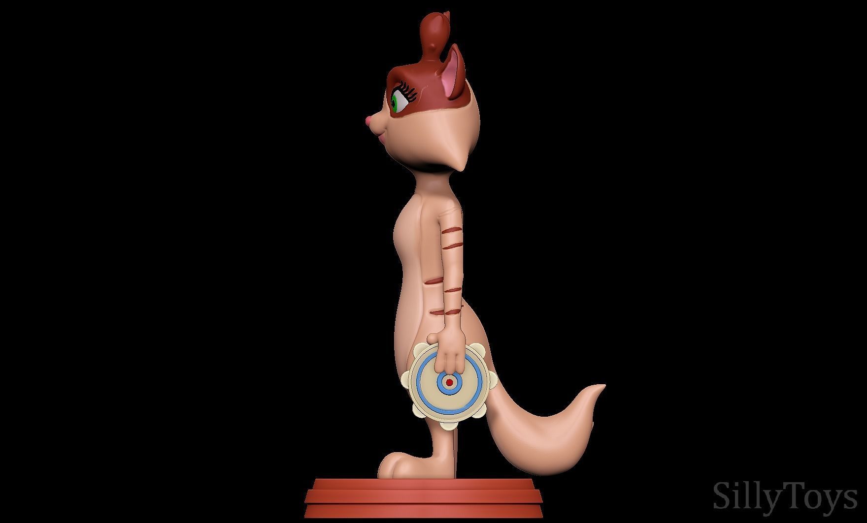 Tambourine Cat - Barnyard the original party 3D print model_2