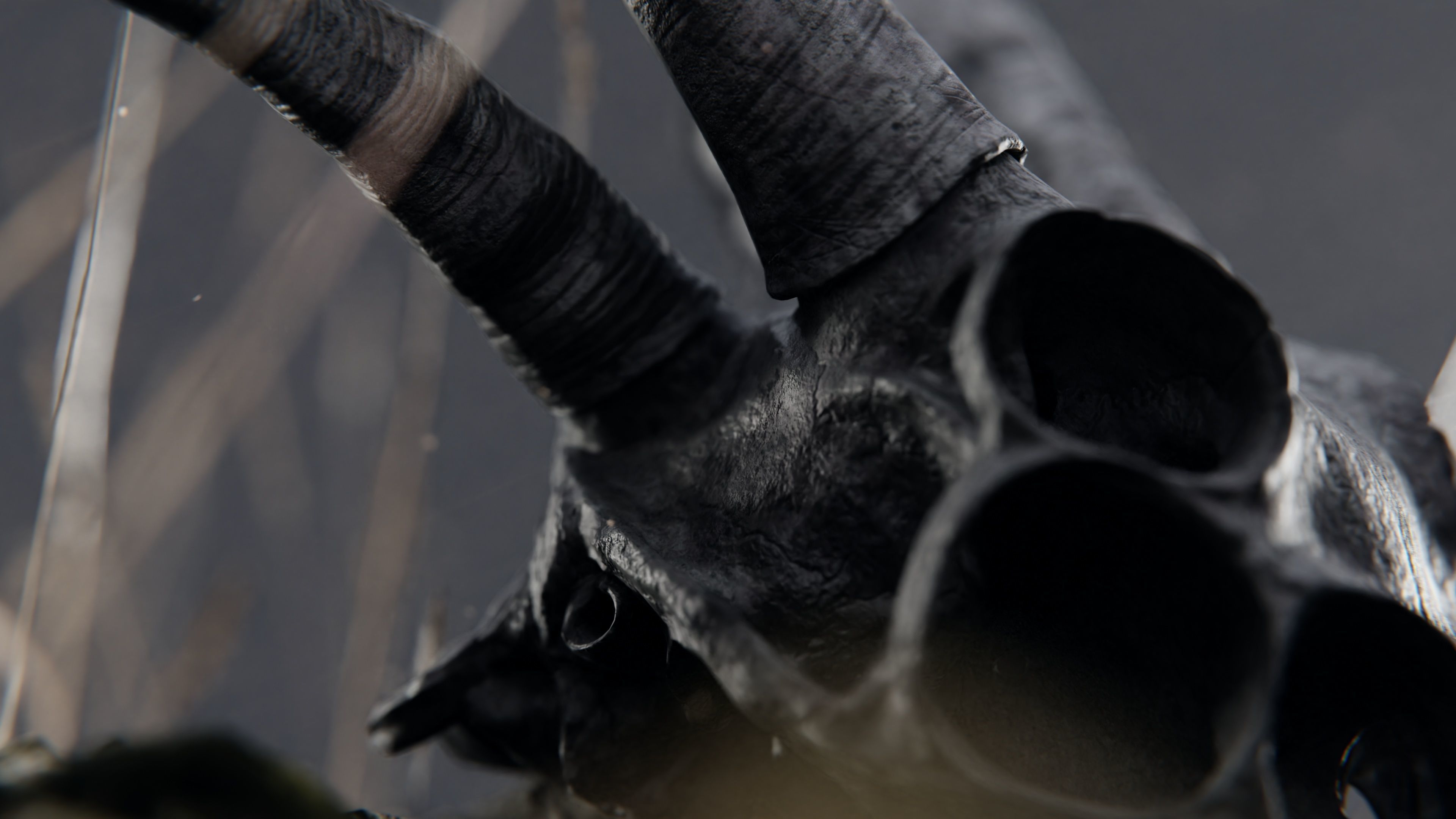 demon goat skull black 3D model_7