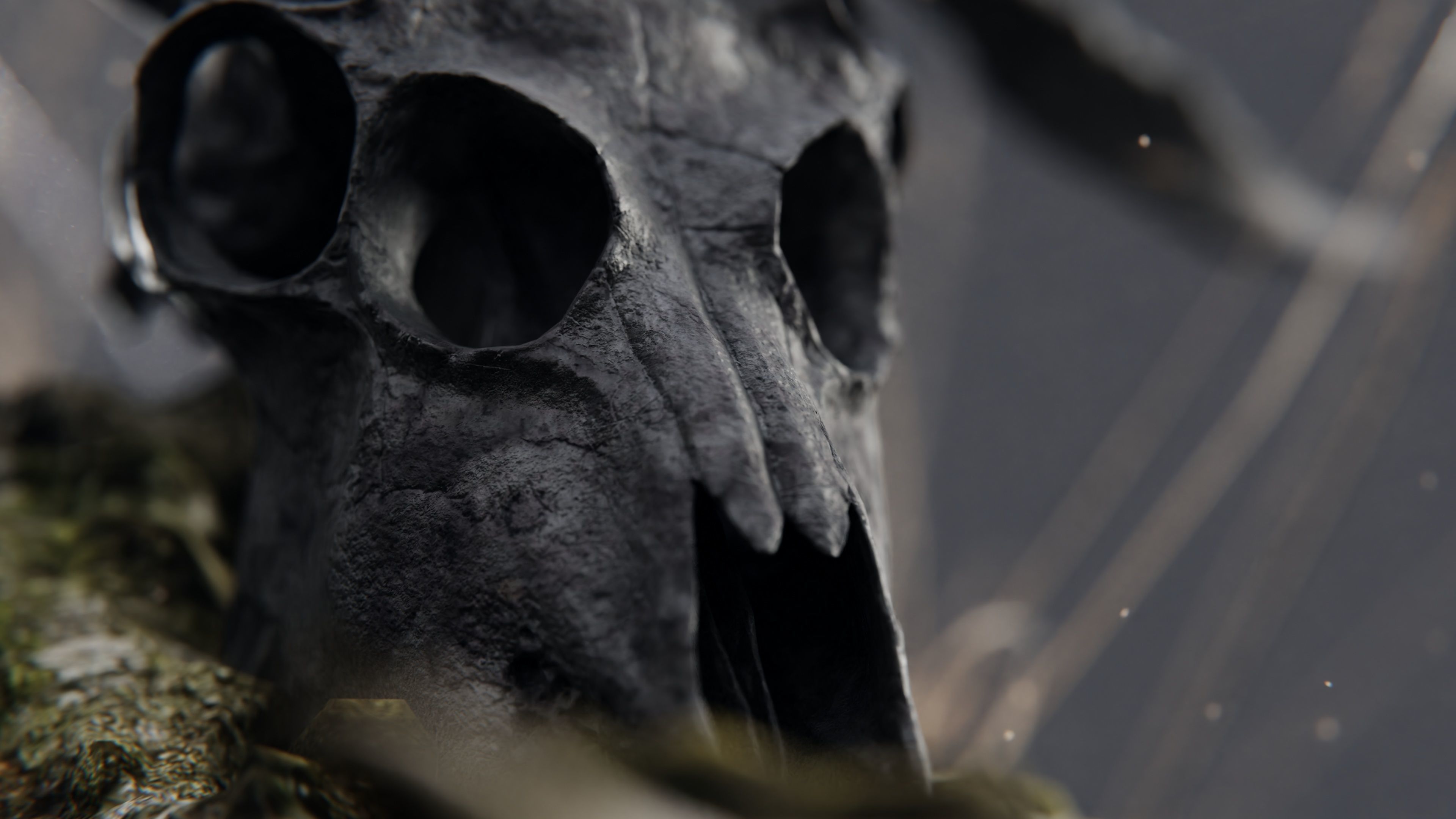 demon goat skull black 3D model_6