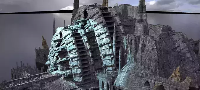 Covenant City Sky Generators Grid Kit bash 3D model