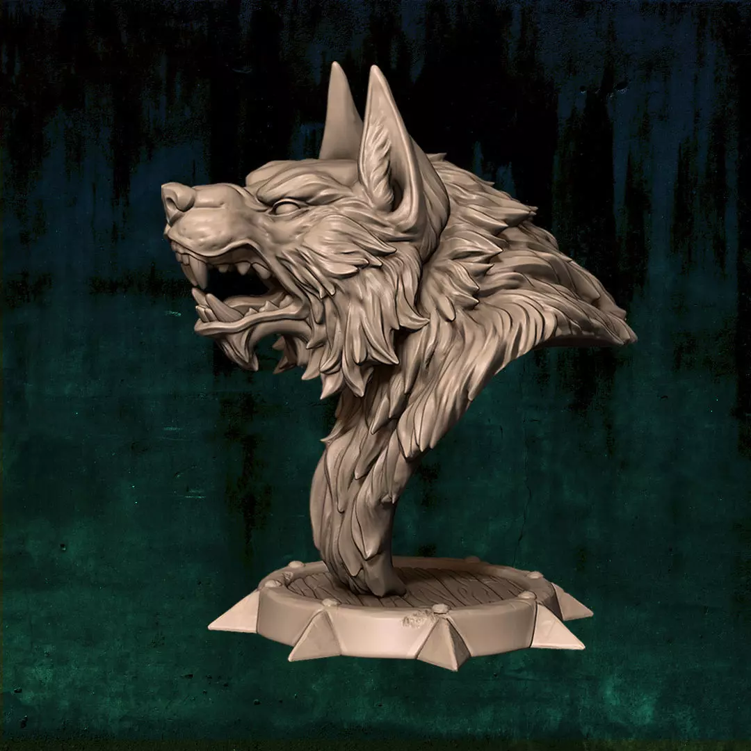 DJDJFRDFHDF sculpture of wolf head Free 3D print model