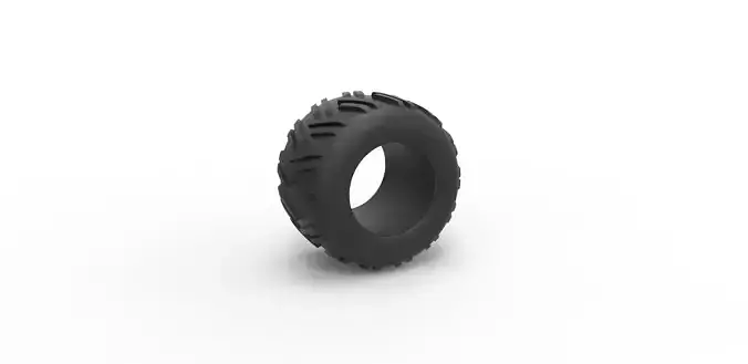 Old school pulling truck tire 3 Scale 1 to 25