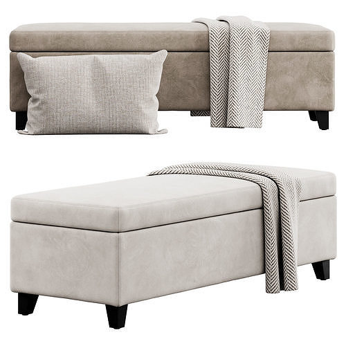 Storage Ottoman by Christopher Knight Home 3D model 2