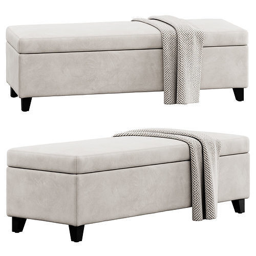 Storage Ottoman by Christopher Knight Home 3D model 4