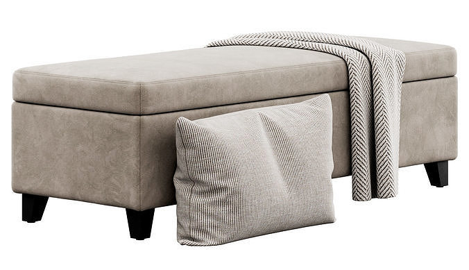 Storage Ottoman by Christopher Knight Home 3D model 6