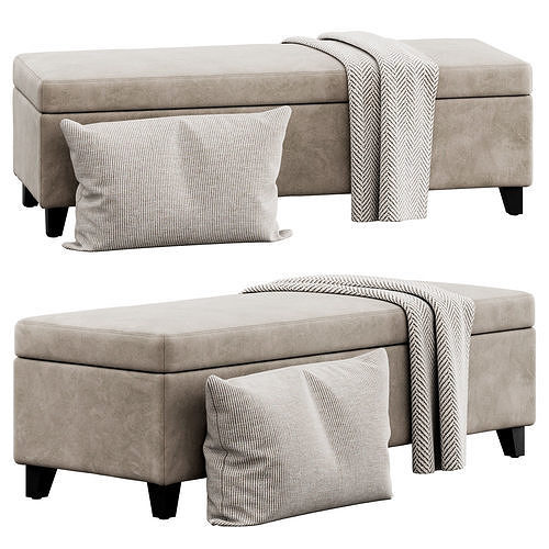 Storage Ottoman by Christopher Knight Home 3D model 3