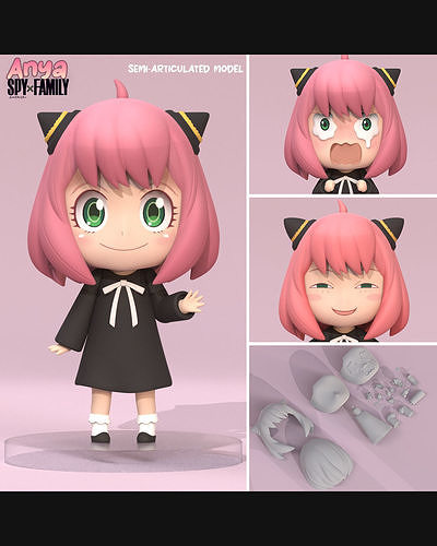 Anya SPYxFamily Semi-Articulated Model 3D print model