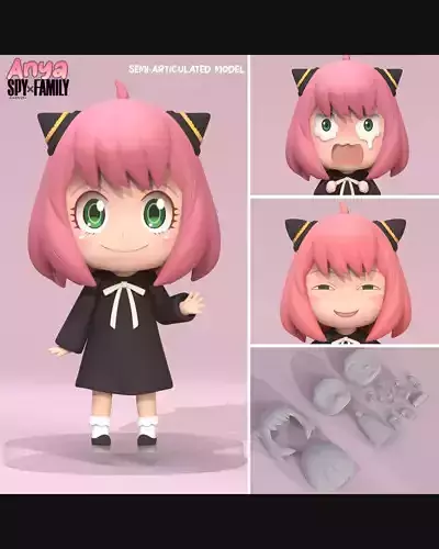 Anya SPYxFamily Semi-Articulated Model 3D print model