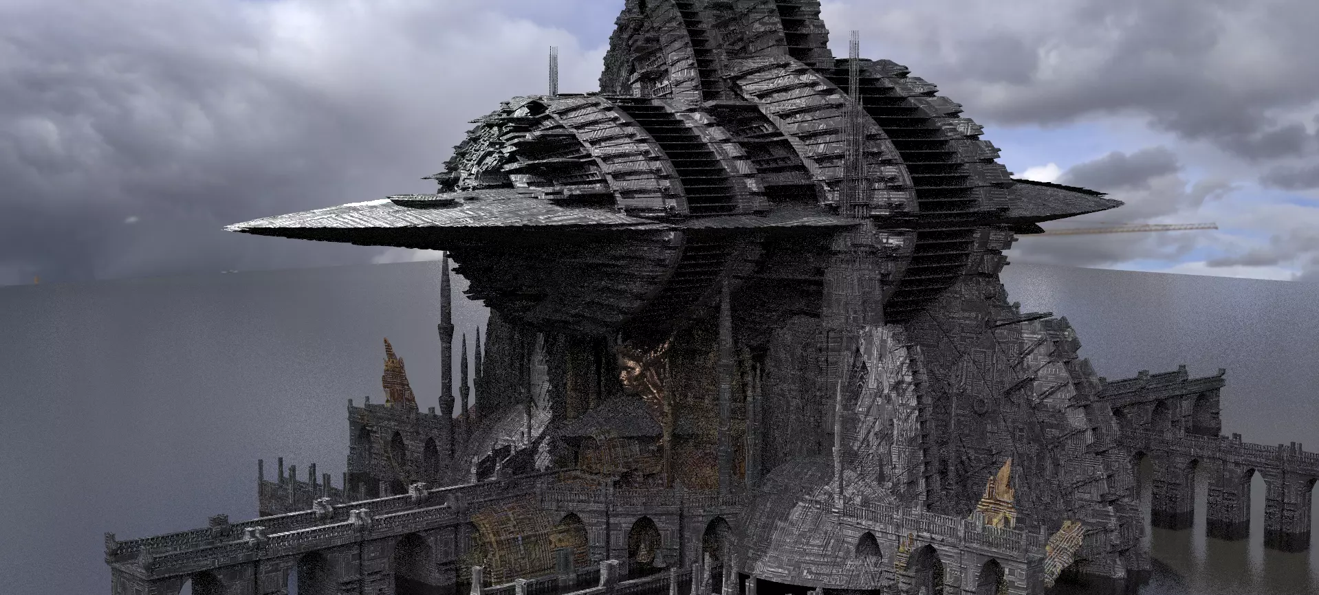 Covenant City Space telescope Kit bash 3D model_0