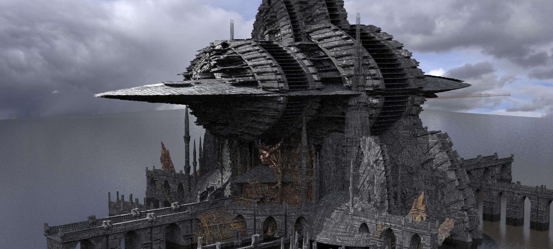 Covenant City Space telescope Kit bash 3D model_1