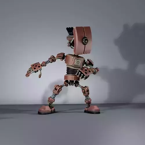 Robot Steampunk PBR Low-poly 3D model
