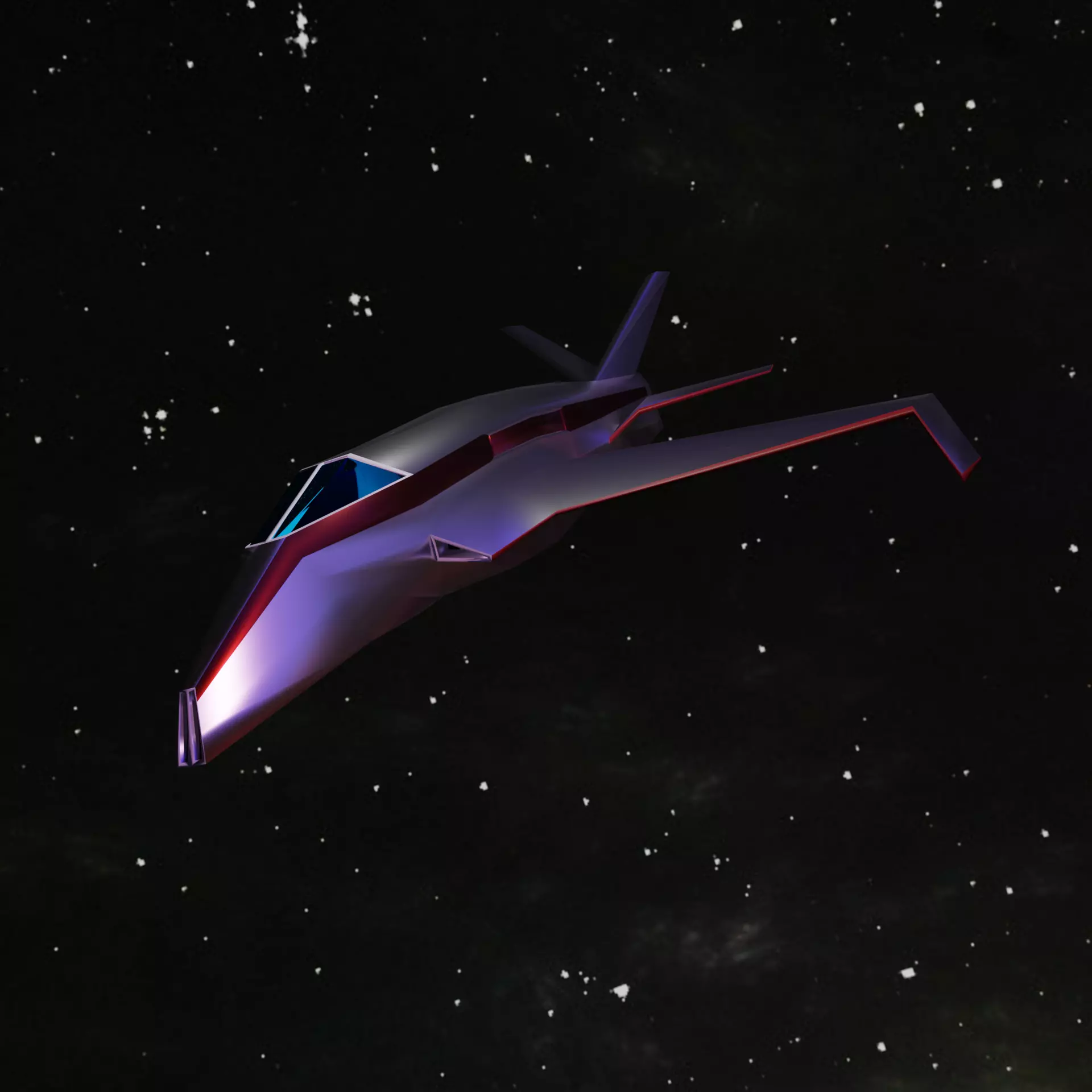  Space Ship lowpoly game ready Free low-poly 3D model_0