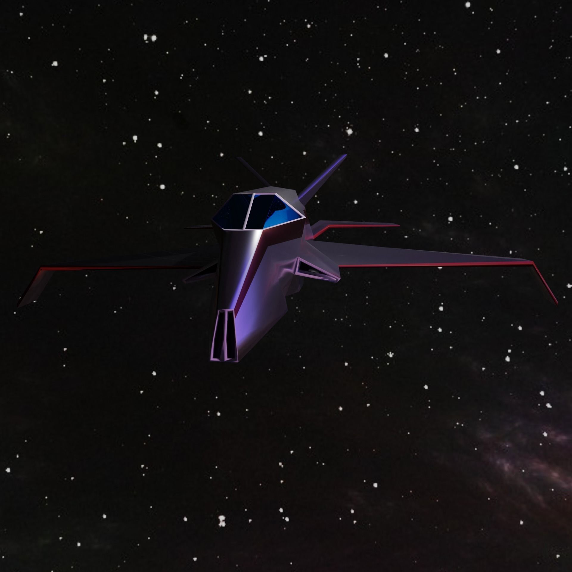  Space Ship lowpoly game ready Free low-poly 3D model_2