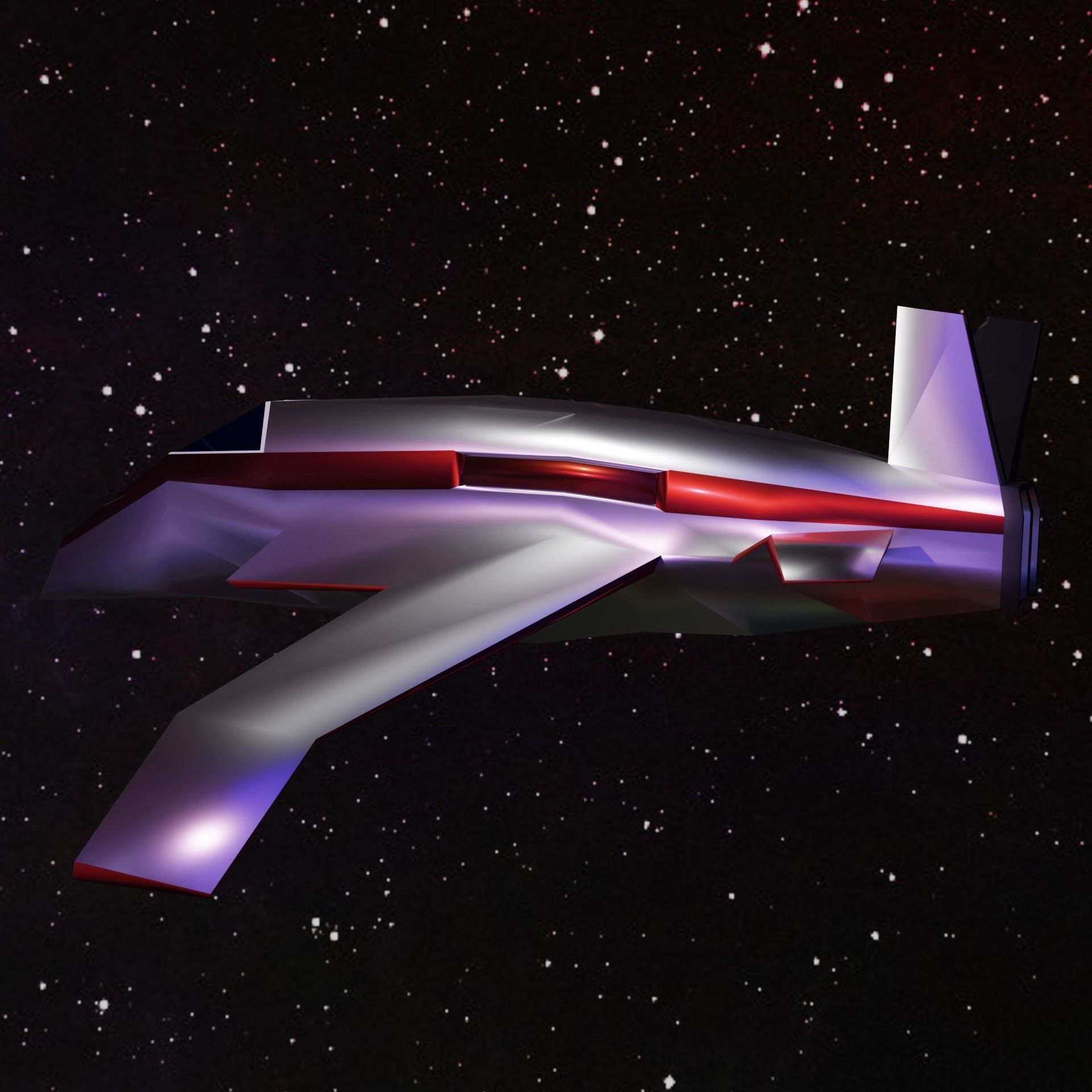  Space Ship lowpoly game ready Free low-poly 3D model_3