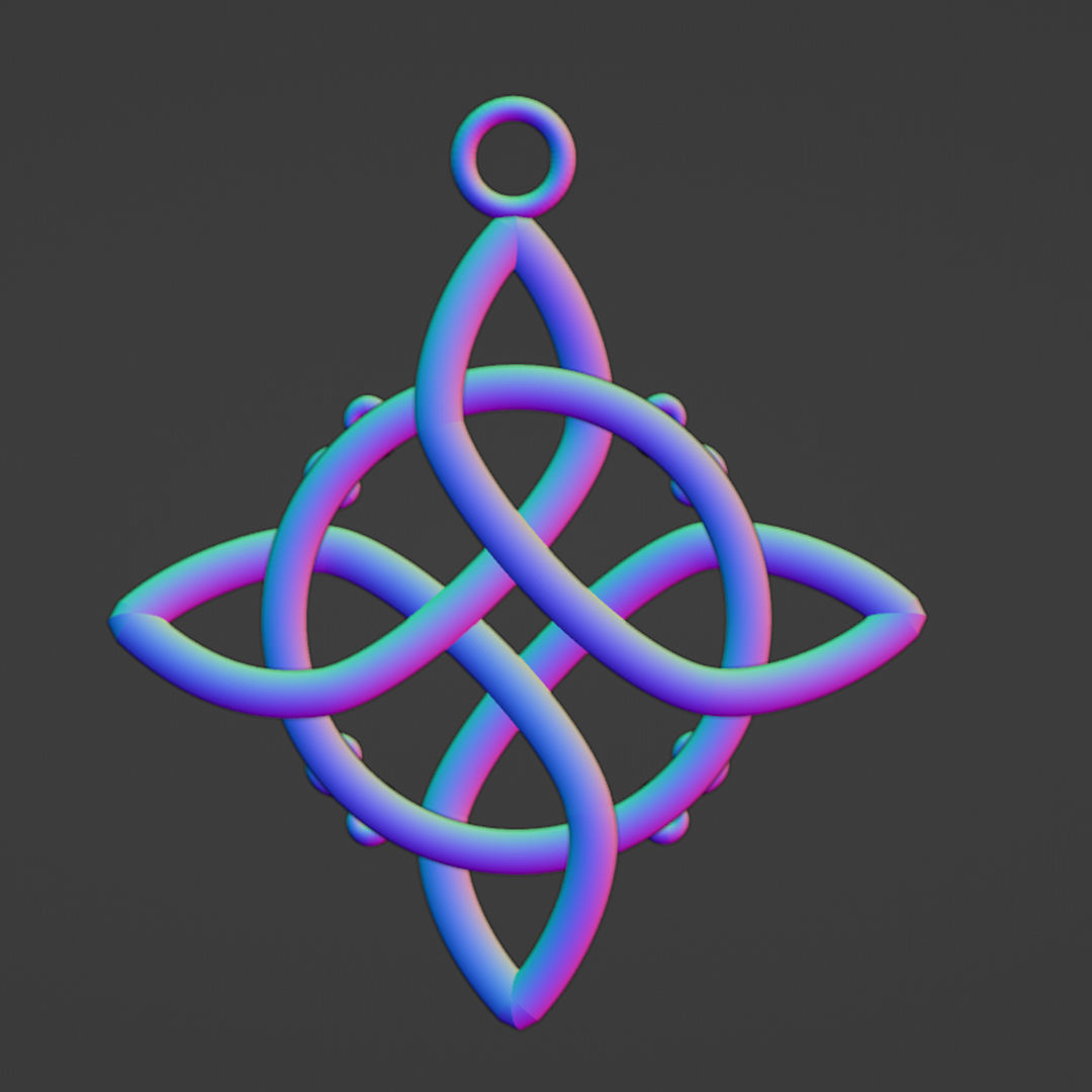Witches knot  necklace print 3D 3D print model_7