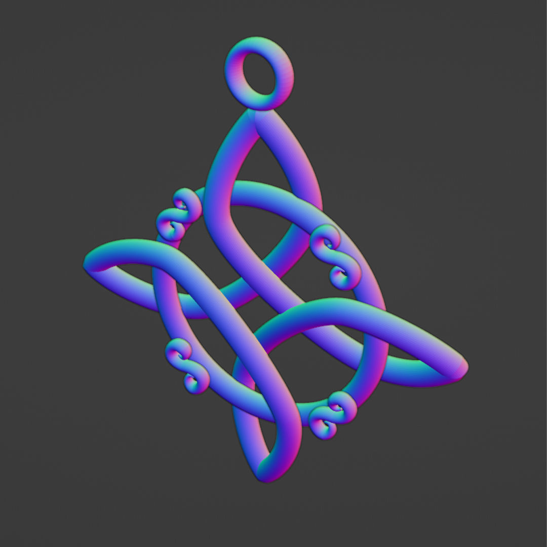Witches knot  necklace print 3D 3D print model_2