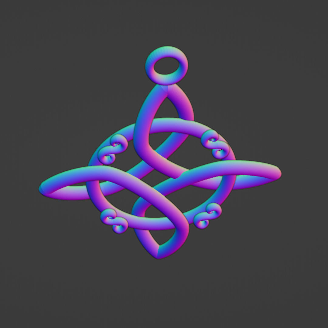 Witches knot  necklace print 3D 3D print model_3