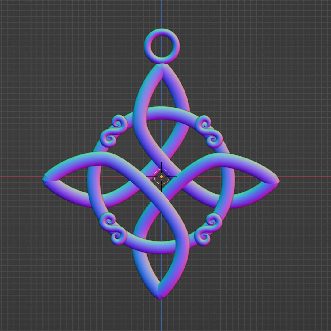 Witches knot  necklace print 3D 3D print model_1