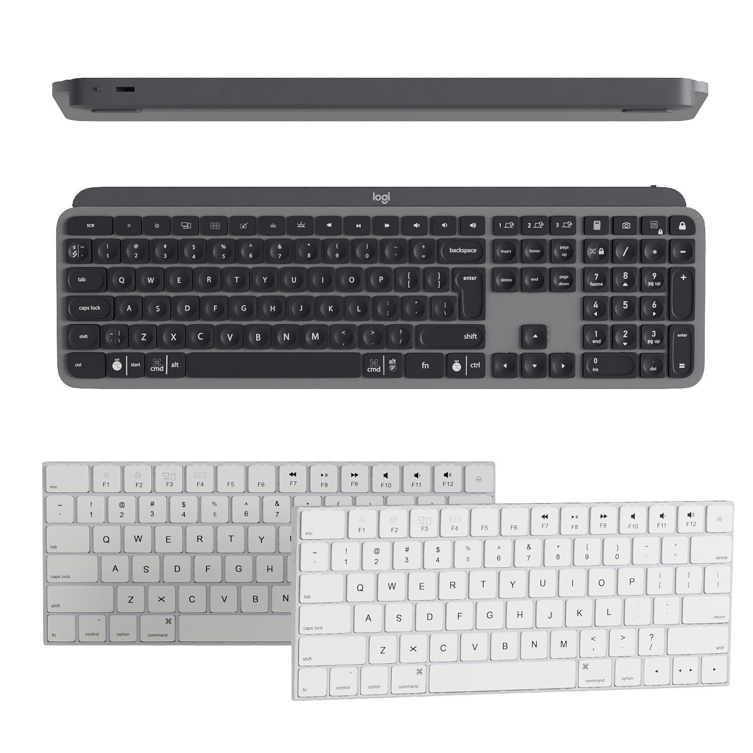 Keyboard Set logitech wireless and mouse 3D model_1