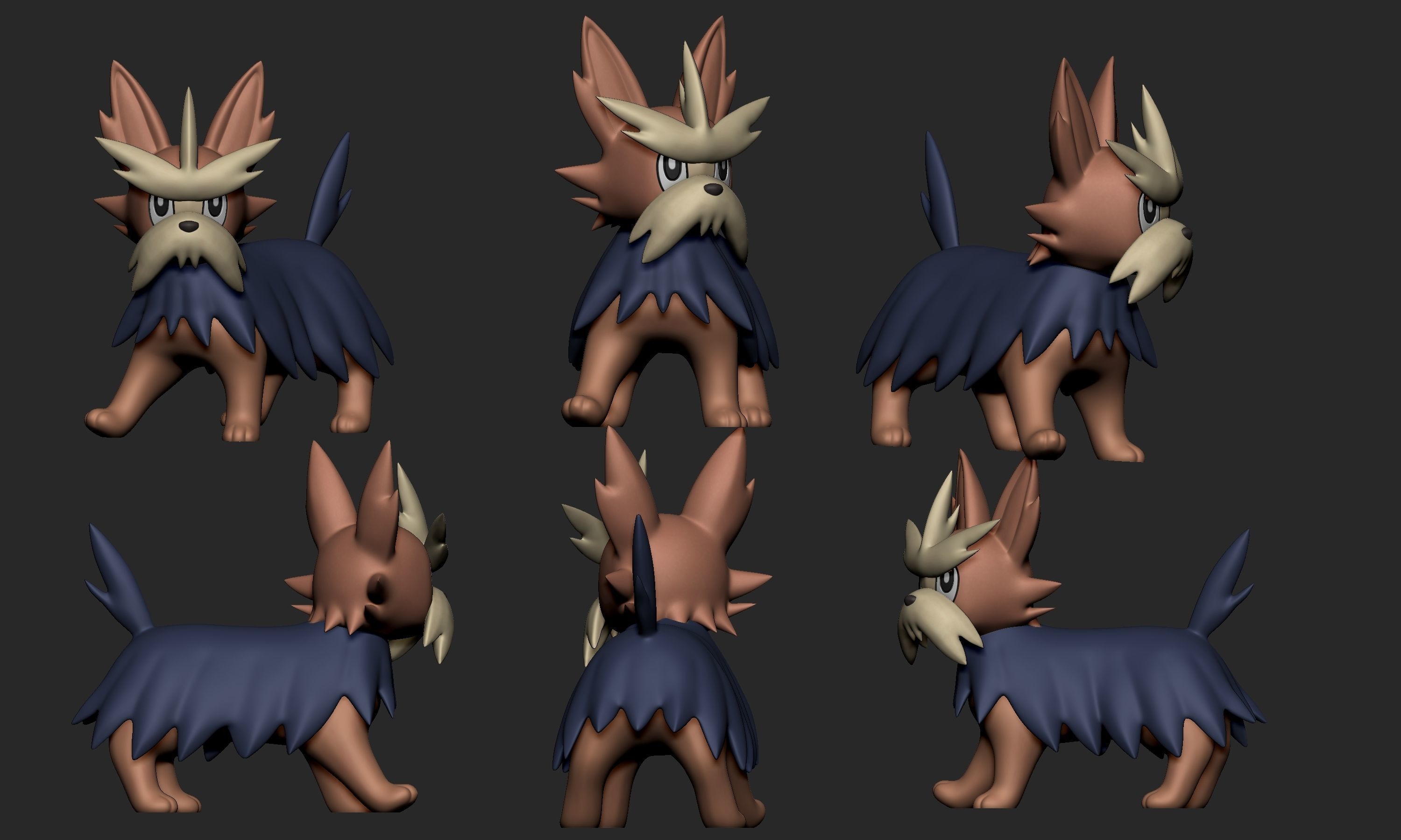 Pokemon - Herdier with 2 poses 3D model 3D printable | CGTrader