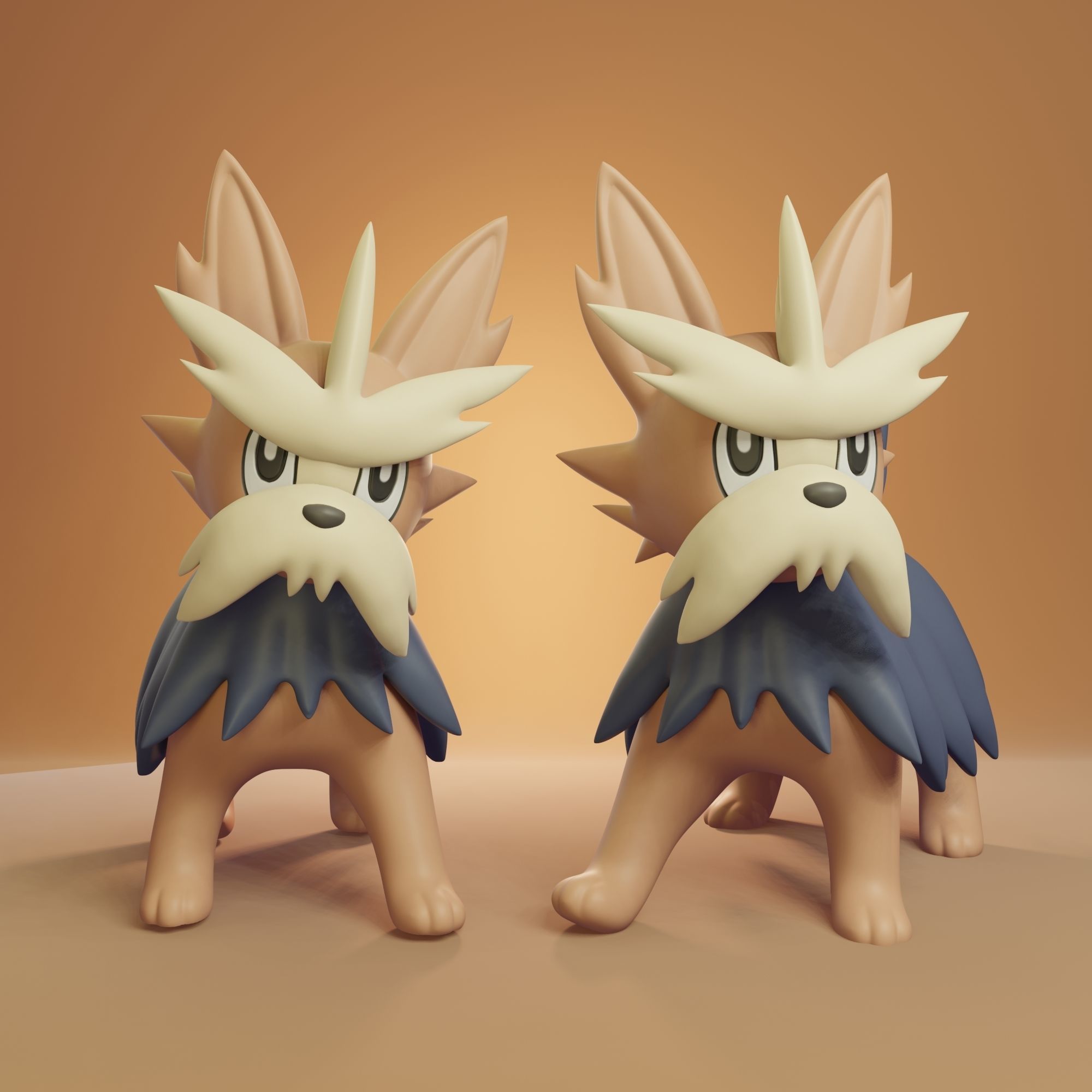 Pokemon - Herdier with 2 poses 3D model 3D printable | CGTrader