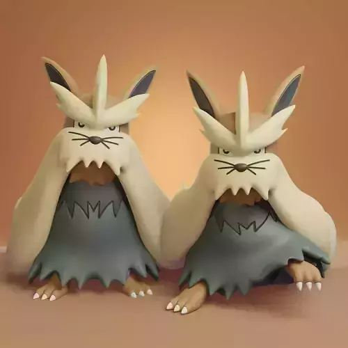 Pokemon - Stoutland with 2 poses 3D print model