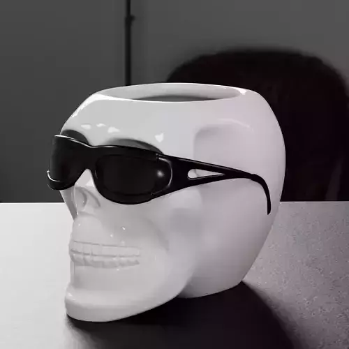Handsome Skull Planter Pot