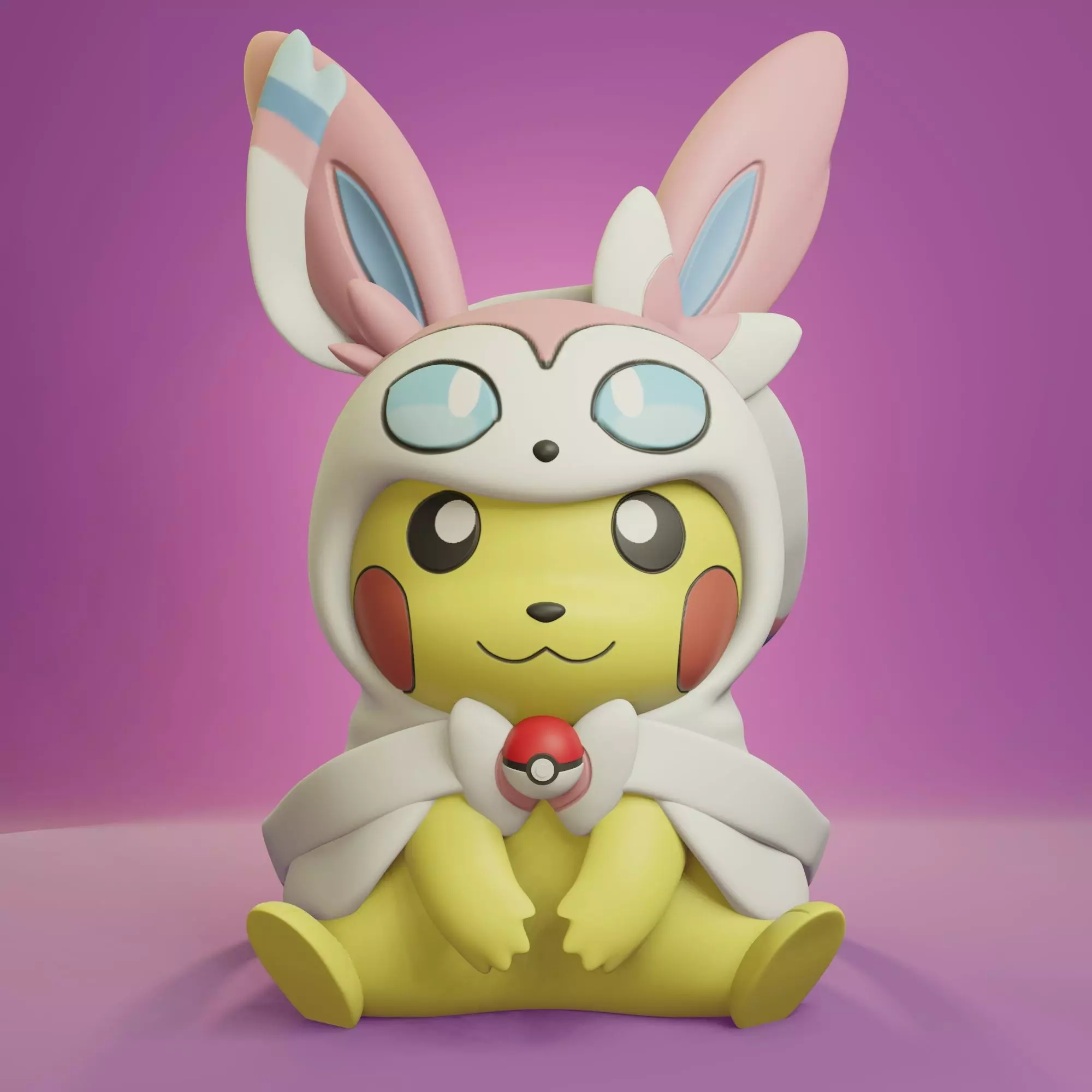 Pokemon - Pikachu Cosplay Sylveon Free 3D print model