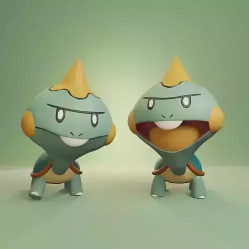Pokemon - Chewtle with 2 poses 3D print model