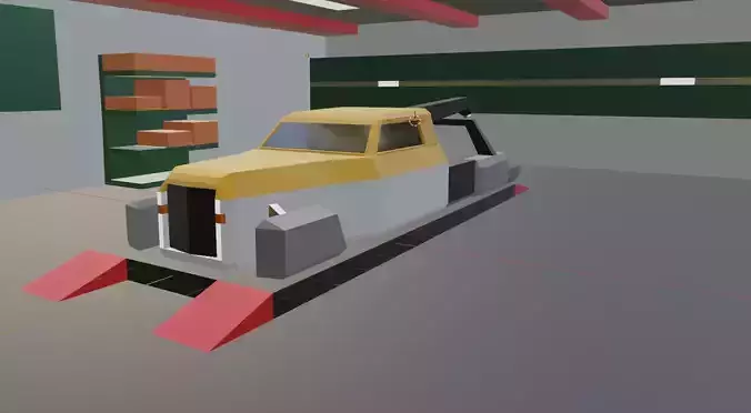 Low Poly Modular Car Body Designs Pack Free low-poly 3D model