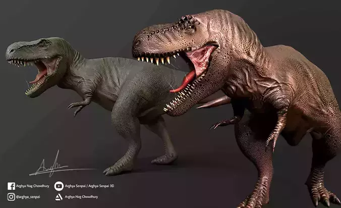 T-Rex Game Asset rigged