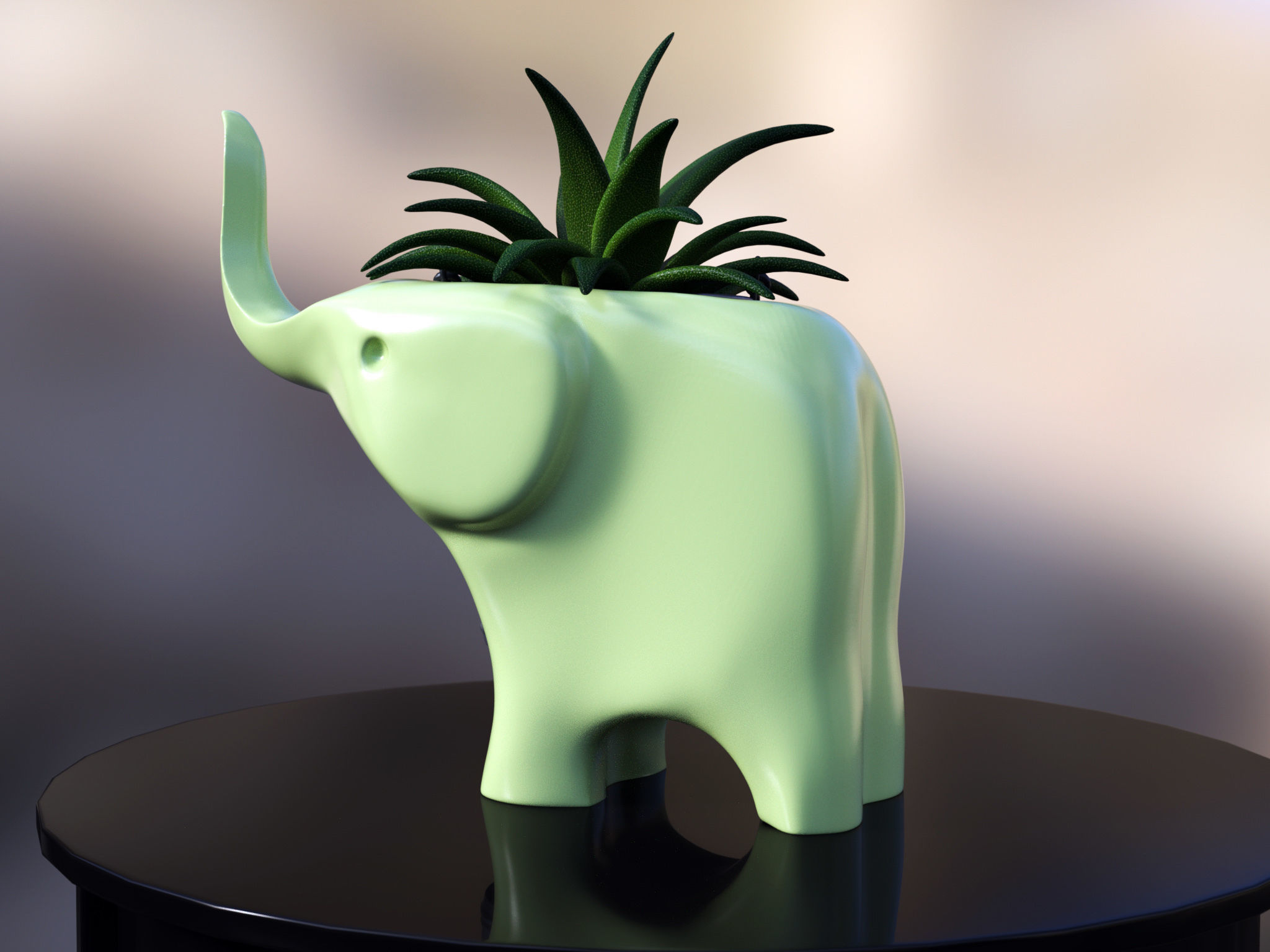 Two Elephant Pot Planter 3D print model_3