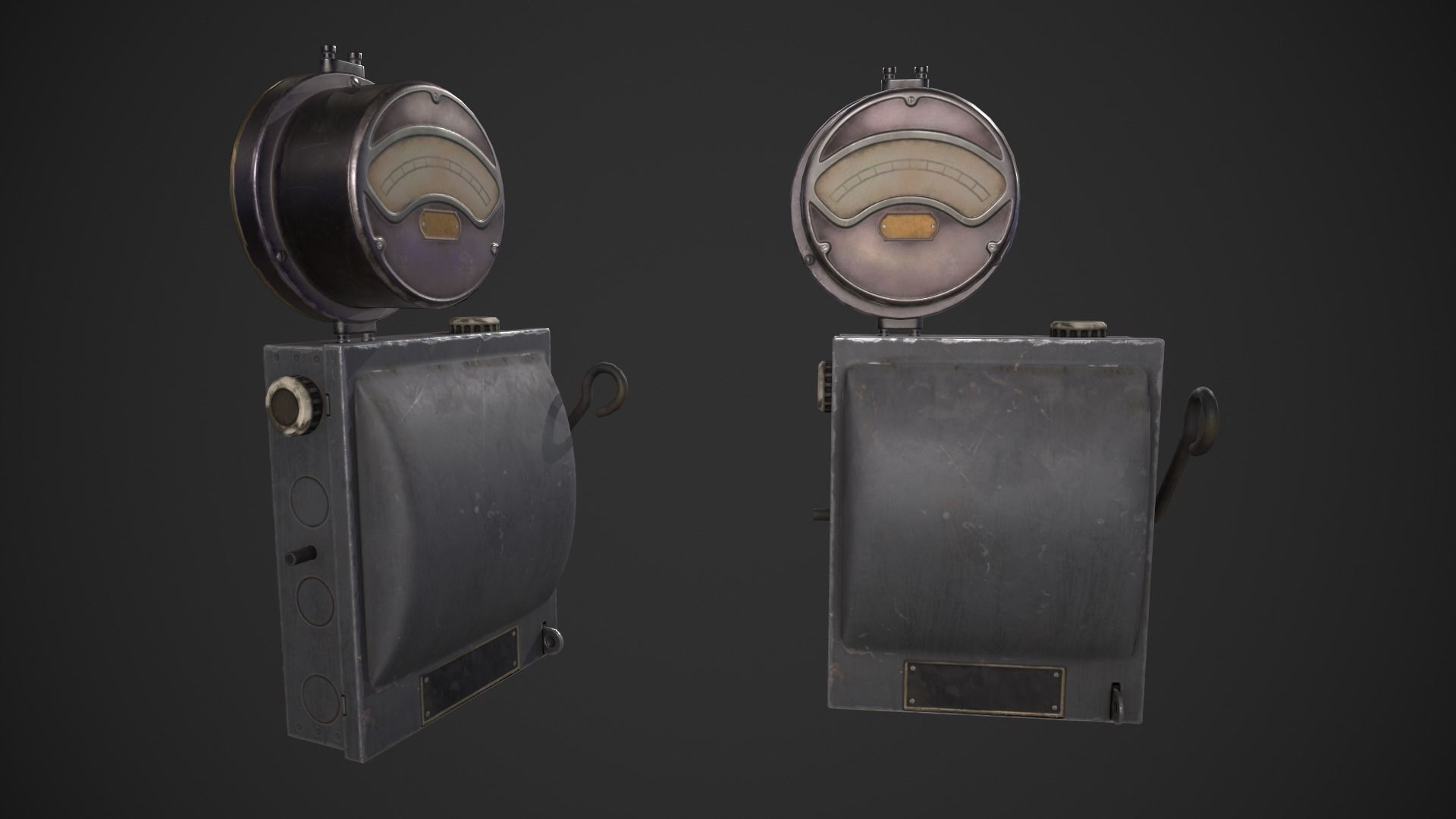 Fusebox Electric Meter Low-poly 3D model_5