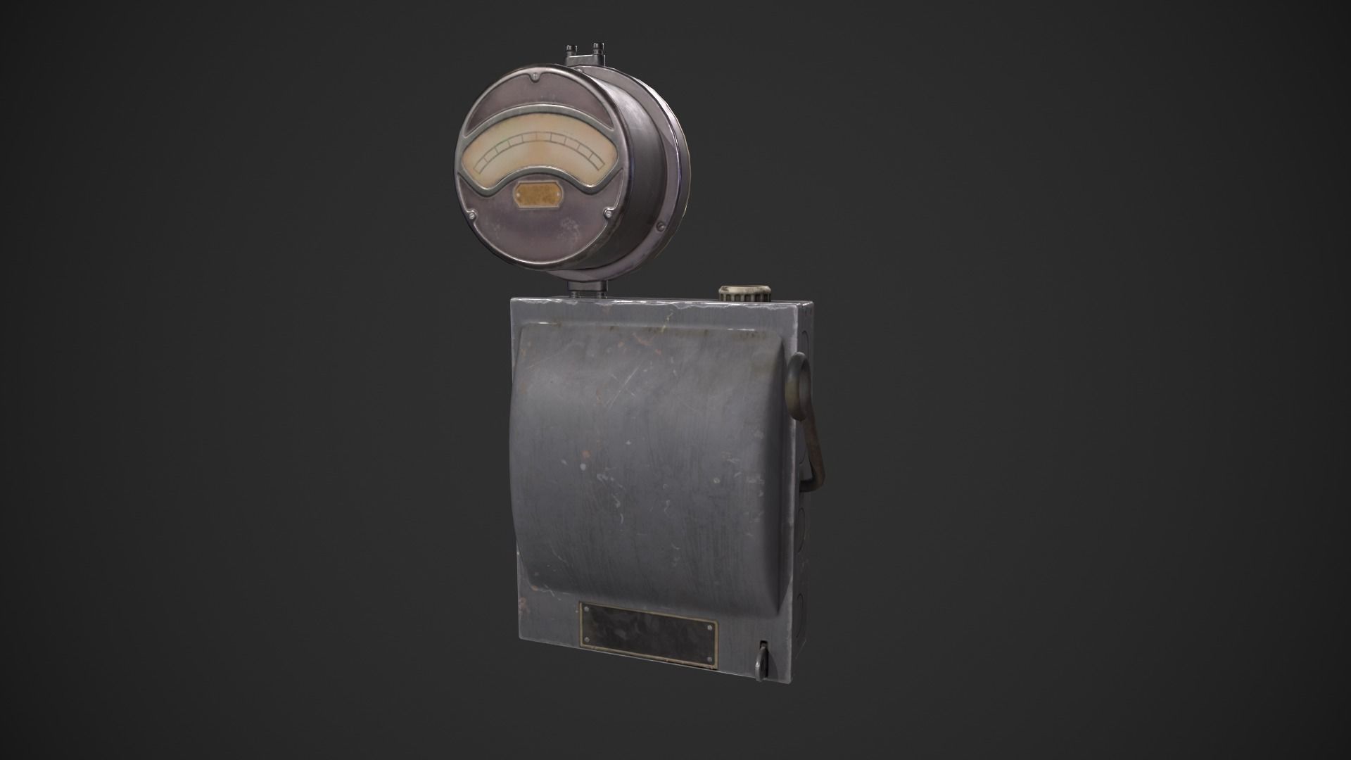 Fusebox Electric Meter Low-poly 3D model_1
